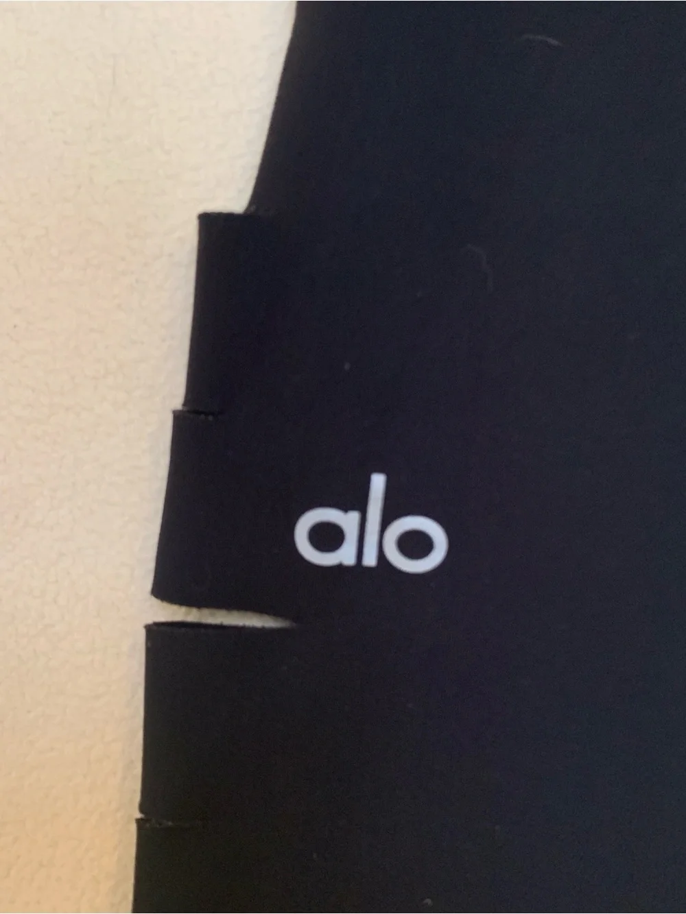 ALO YOGA High Waist Slice Cutout Cropped Leggings Black Airbrush Distressed Sz S